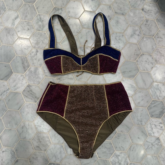 Oseree x Moda Operandi Exclusive lumiere metallic bikini - Picture 3 of 6
